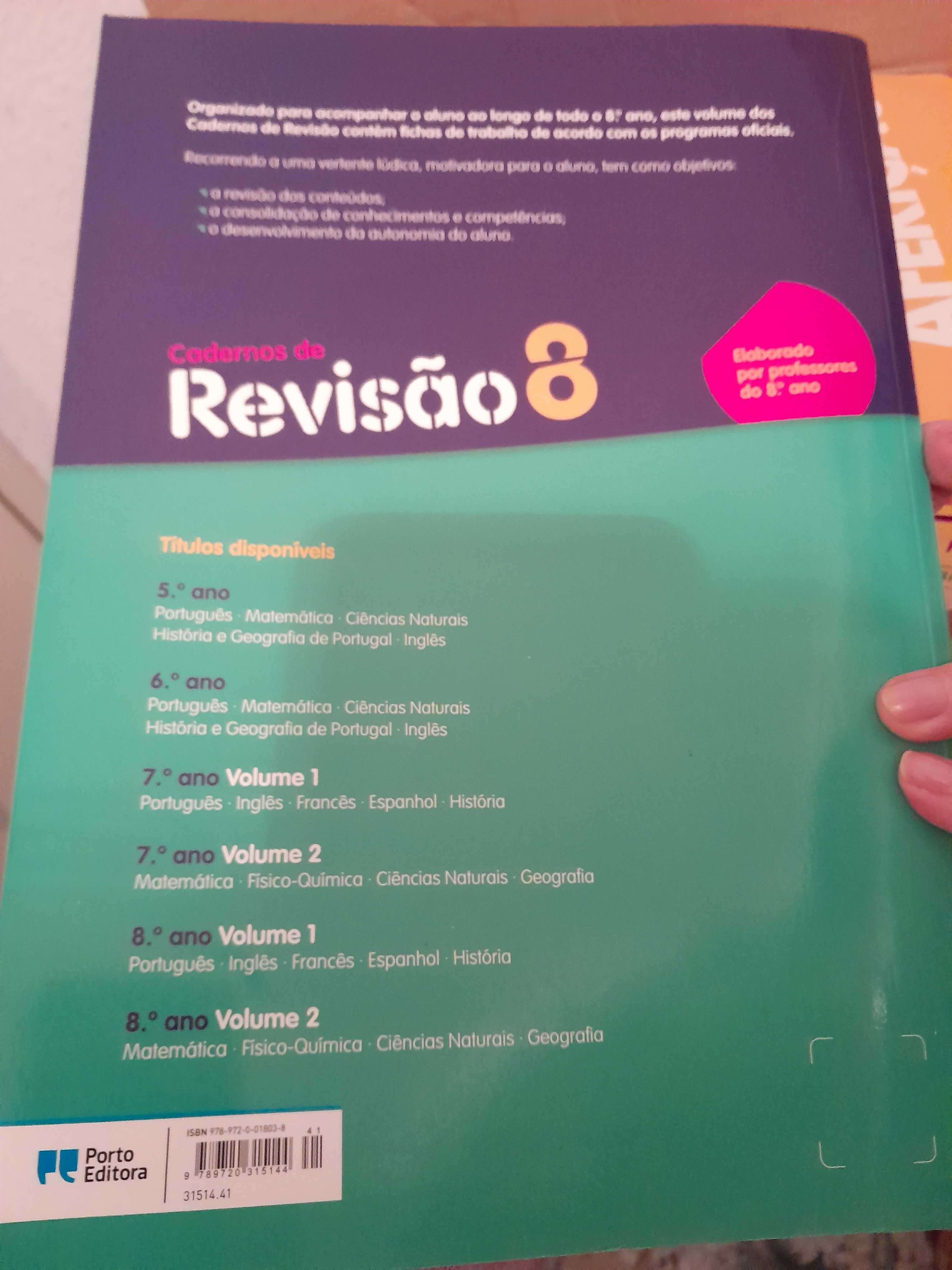 Caderno de revisão para o 8° ano