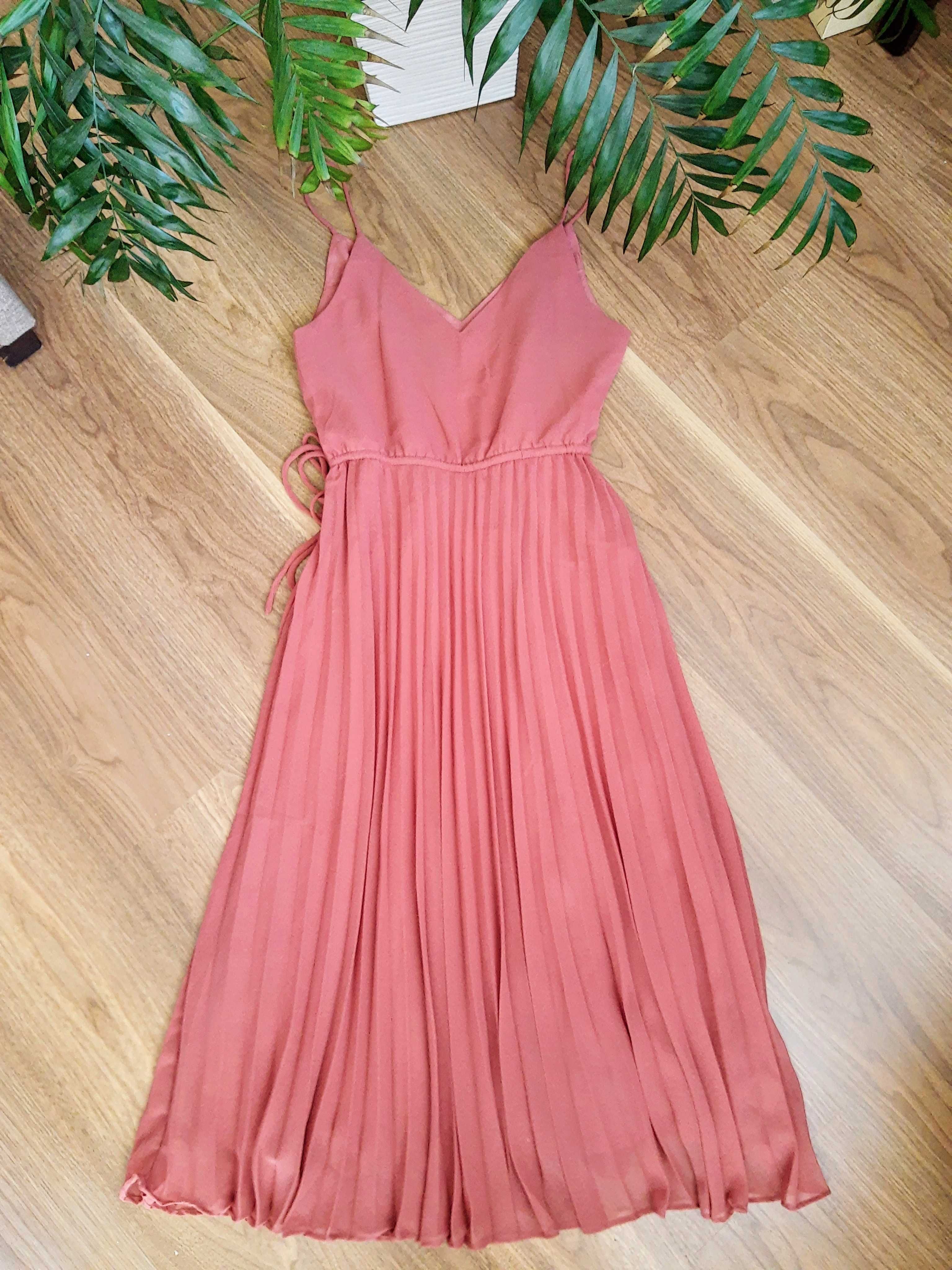 ASOS sukienka midi plisowana kotajlowa wesele komunia chrzciny impreza