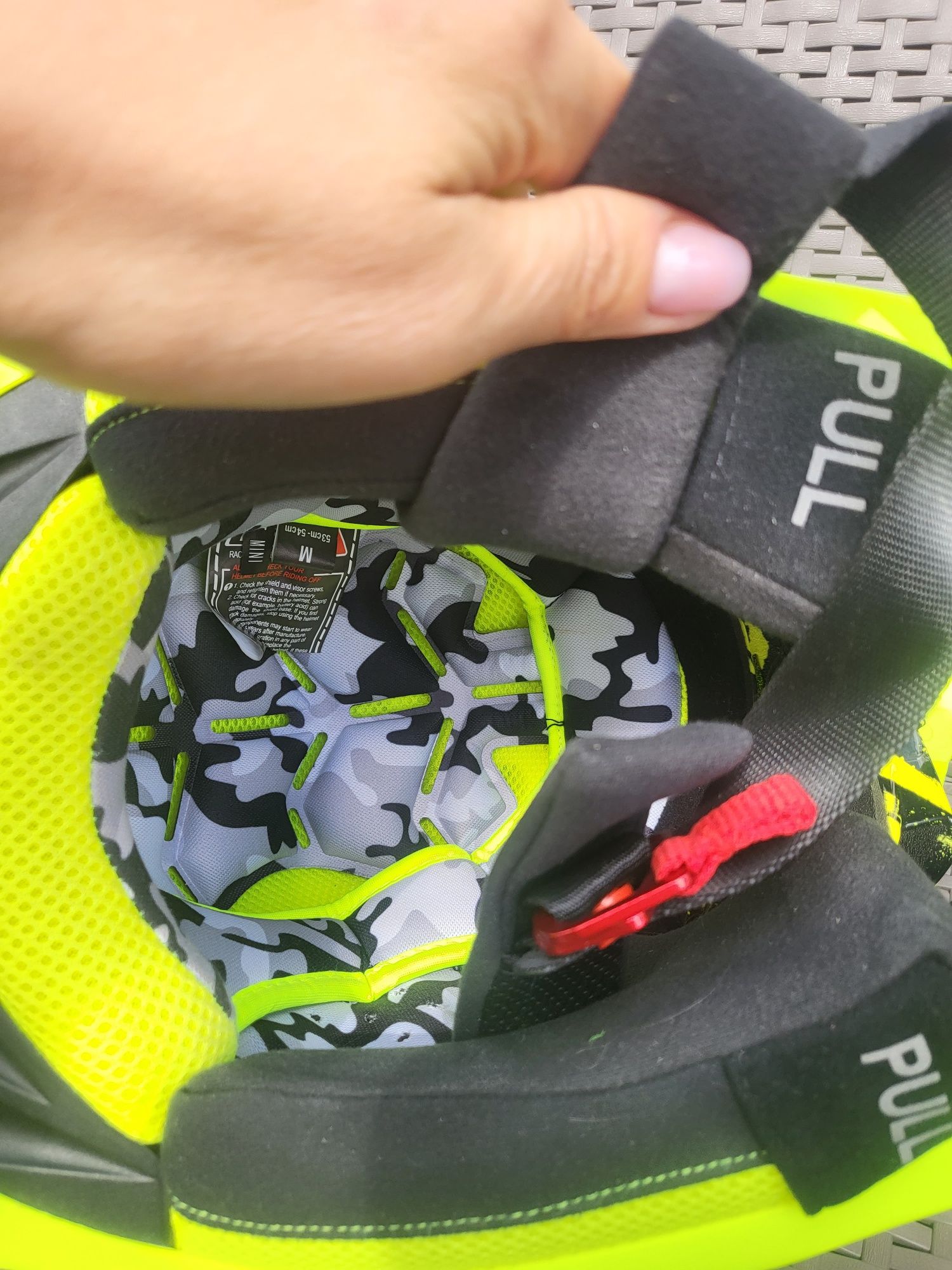 Kask na crossa dziecięcy rozmiar M, gogle IMX