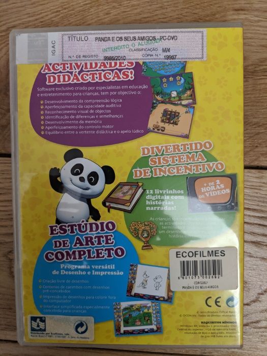 Jogo PC DVD Panda e os Seus Amigos 3-8 Anos (caricas)