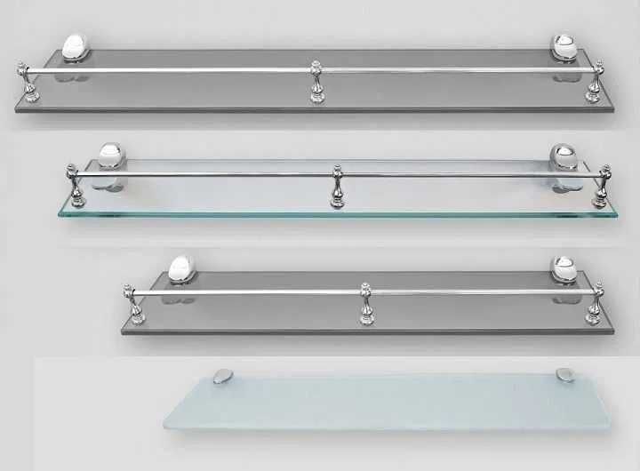 Новая стеклянная полочка для дома (в ванну и т.д.). С бортиком и без