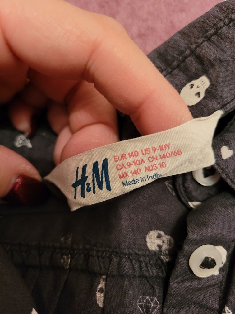 Koszula, tunika  czaszki H&M rozm 140
