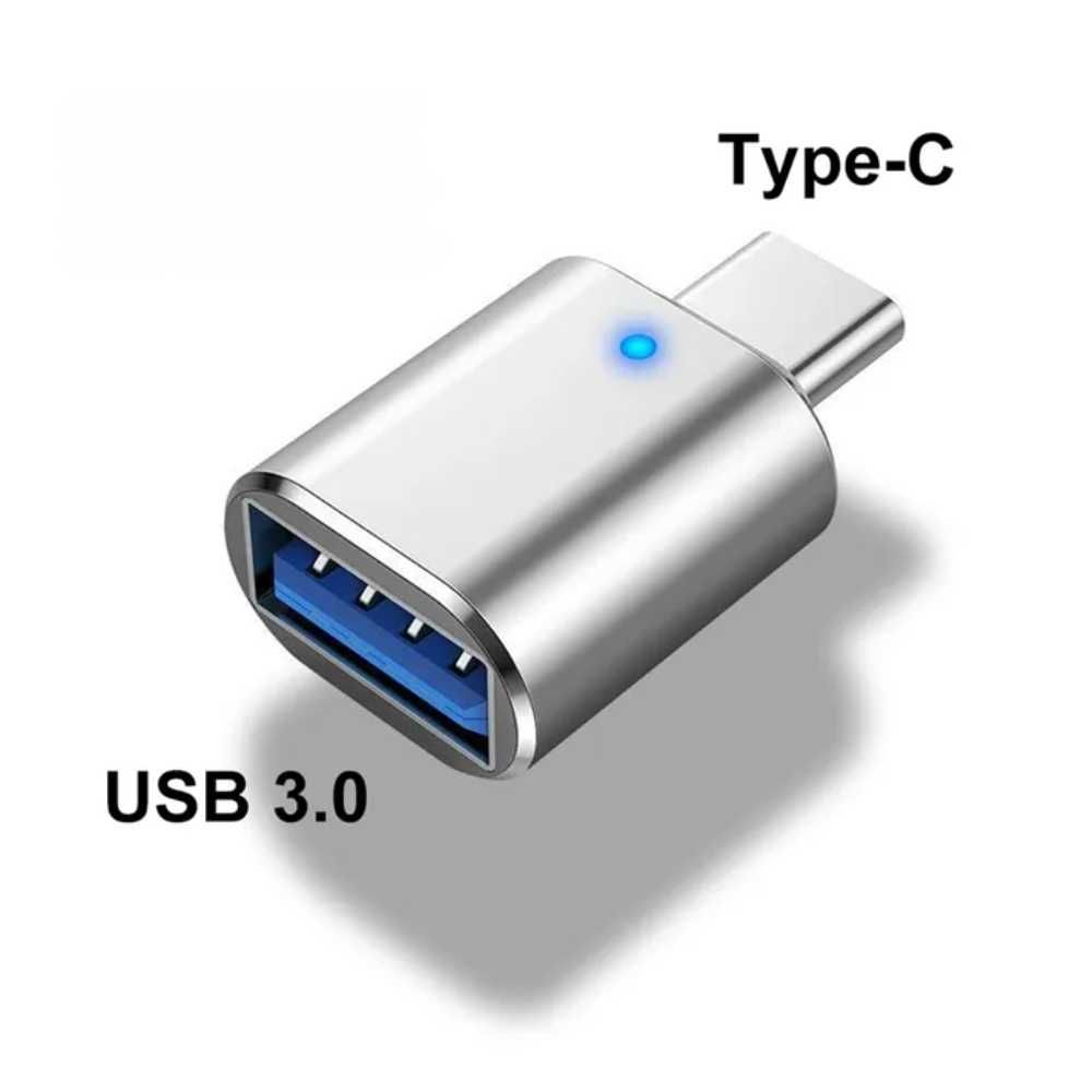 OTG переходник USB-A / USB-С - 3.0 для Type-C / цвет серебристый