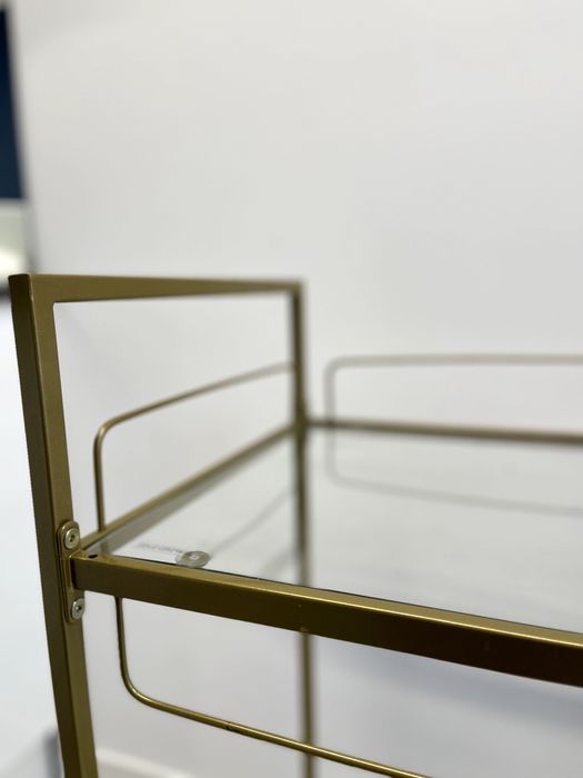 2 x ZŁOTY stolik pomocniczy na kółkach