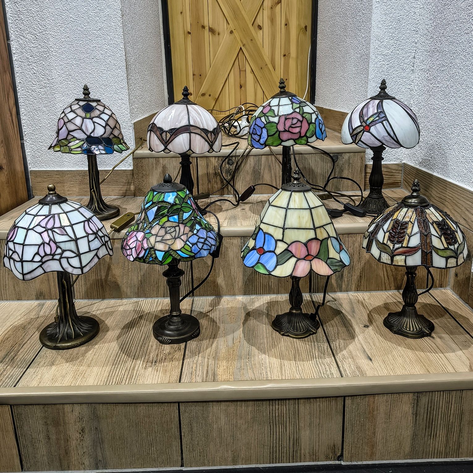 Tiffany lampy witrażowe stołowe / nocne / biurowe