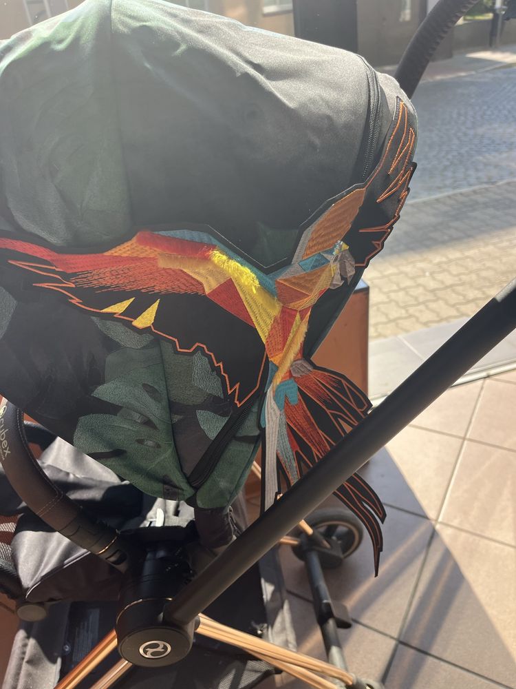 Cybex Mios 2.0 tapicerka siedziska Birds of Paradise rama  Rose Gold