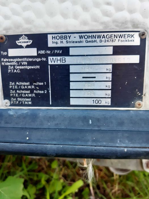 Przyczepa Campingowa Hobby