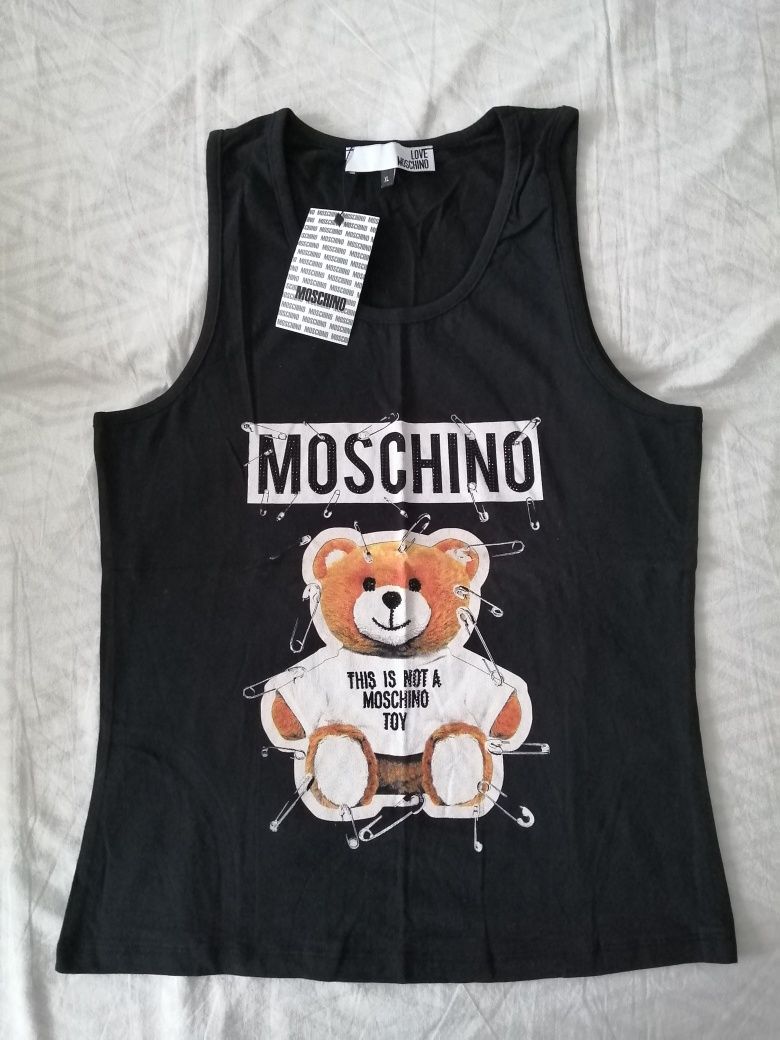 NOWA damska koszulka Love Moschino t-shirt miś top z misiem topik XL