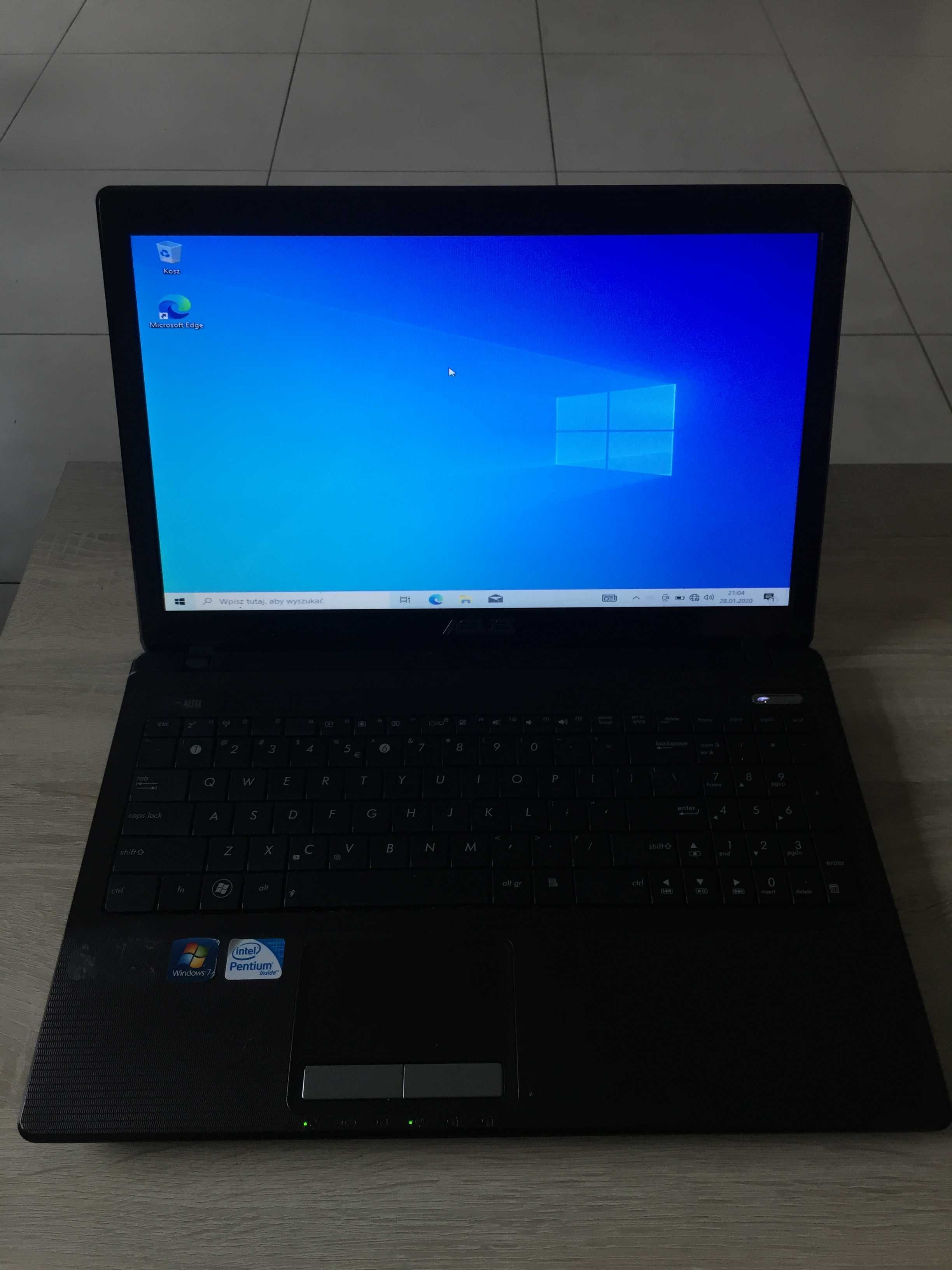 ASUS X53U Laptop + Zasilacz + Bateria + Licencja Win7