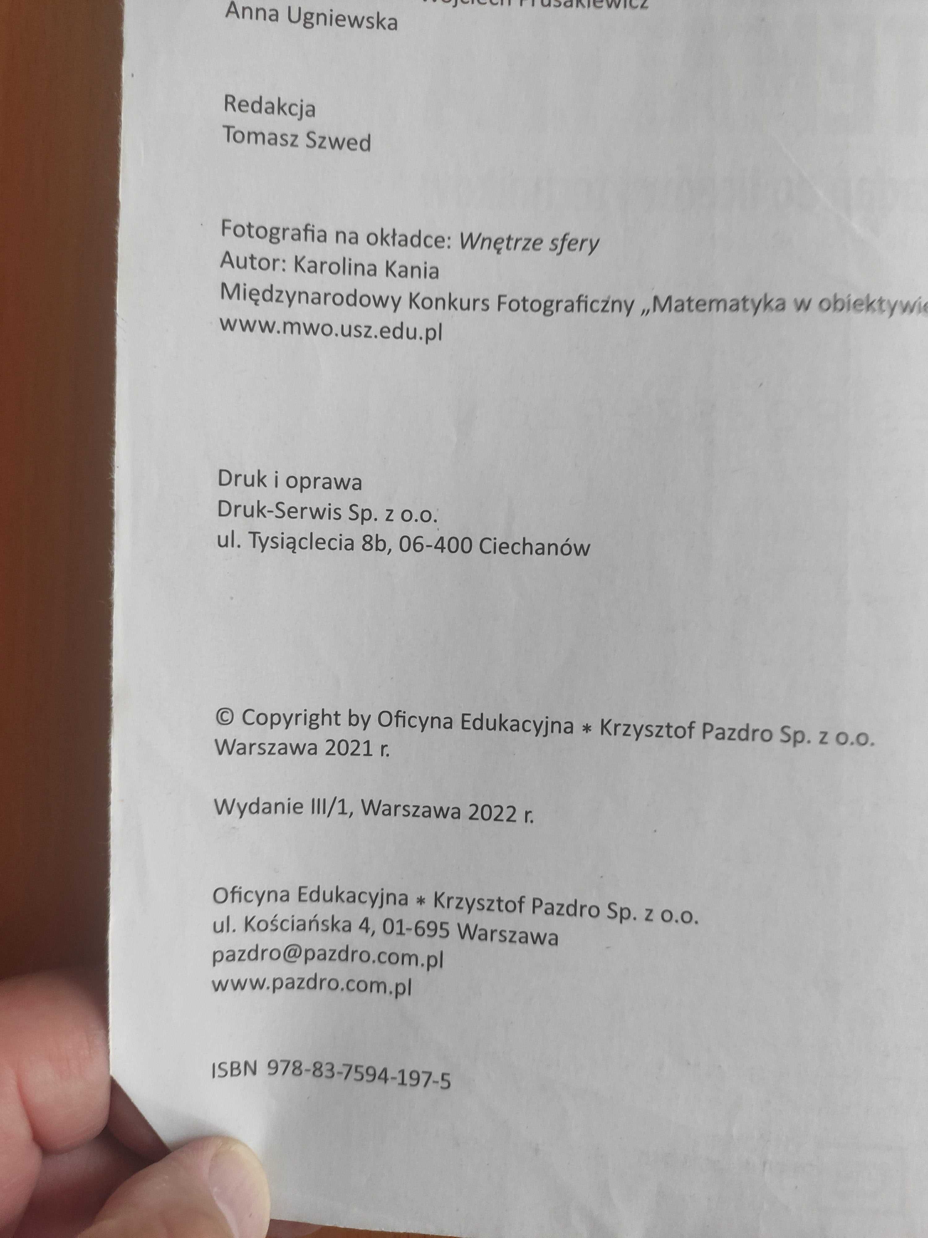 Matematyka 2, zbiór zadań, zakres rozszerzony,  Oficyna Edukacyjna.