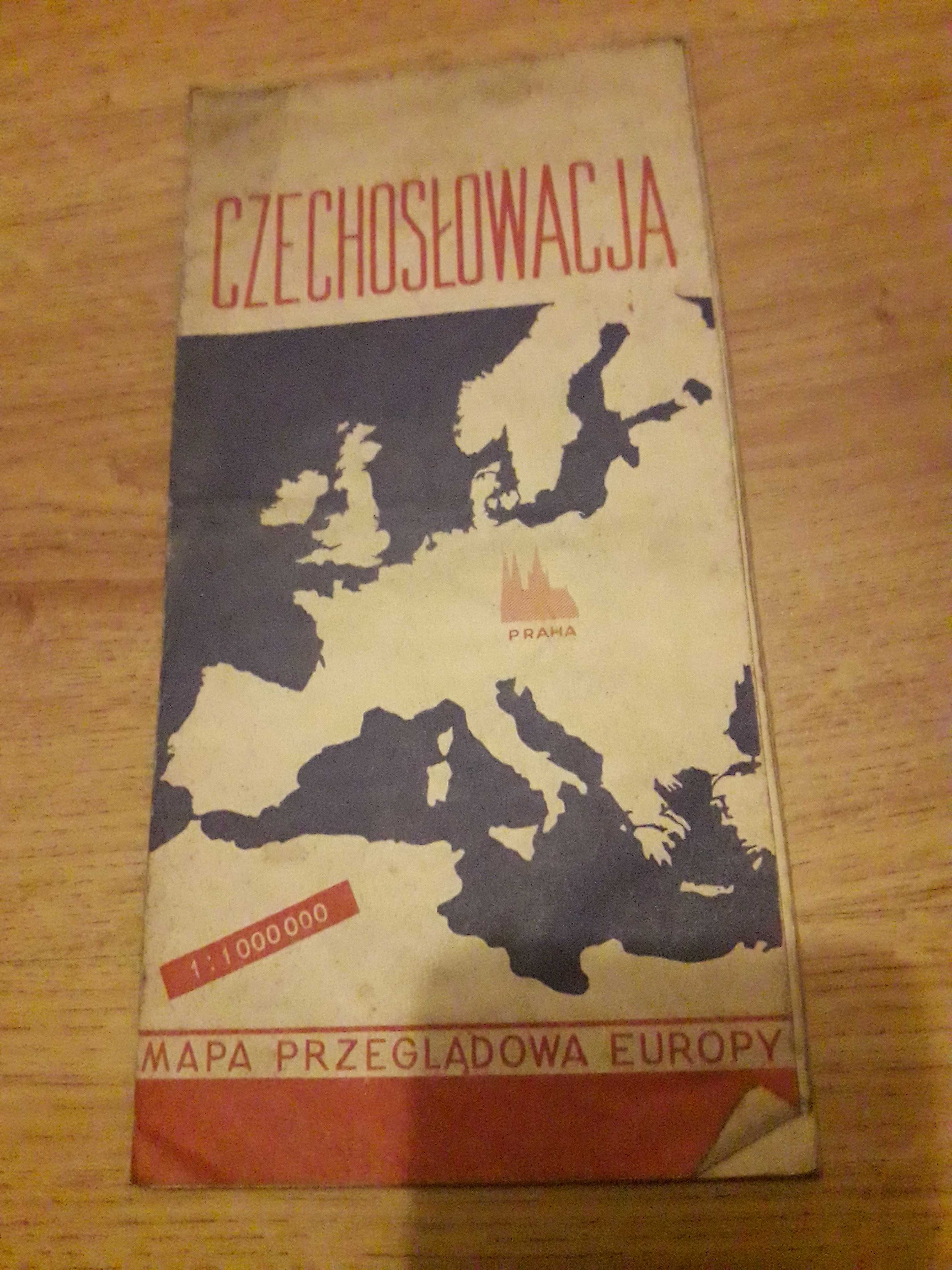 Stara mapa Europy 1968 rok prl