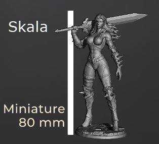 Druk 3D Figurka 80mm Fantasy Warriors #3 bez skrzydeł