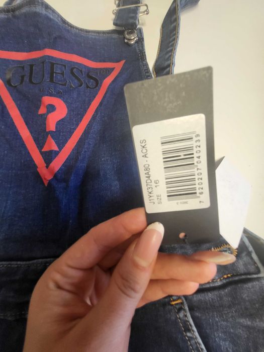 Ogrodniczki krótkie Guess z metką xs s 158 164 jeans logo