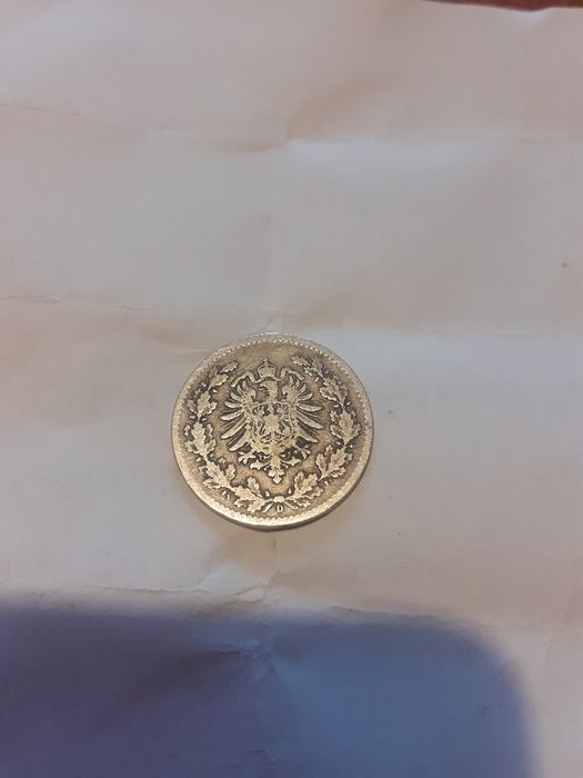 50 pfennig (пфеннігов) Німеччина 1877 рік. Срібло.