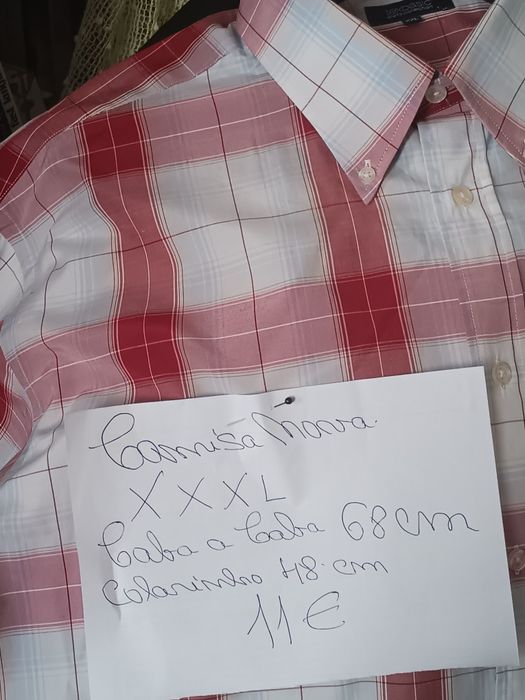 Camisas de homem xxxl novas