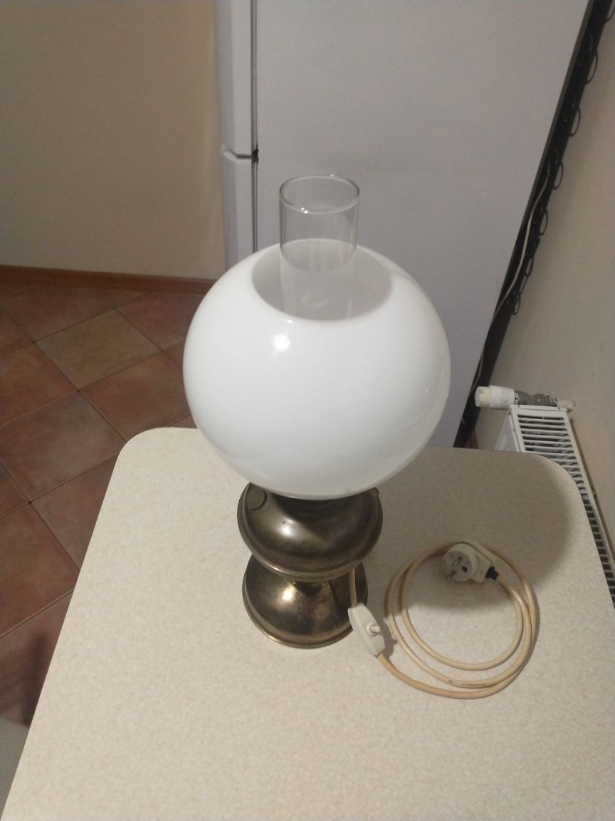 Mosiężna lampa elektryczna 48 cm wysokość