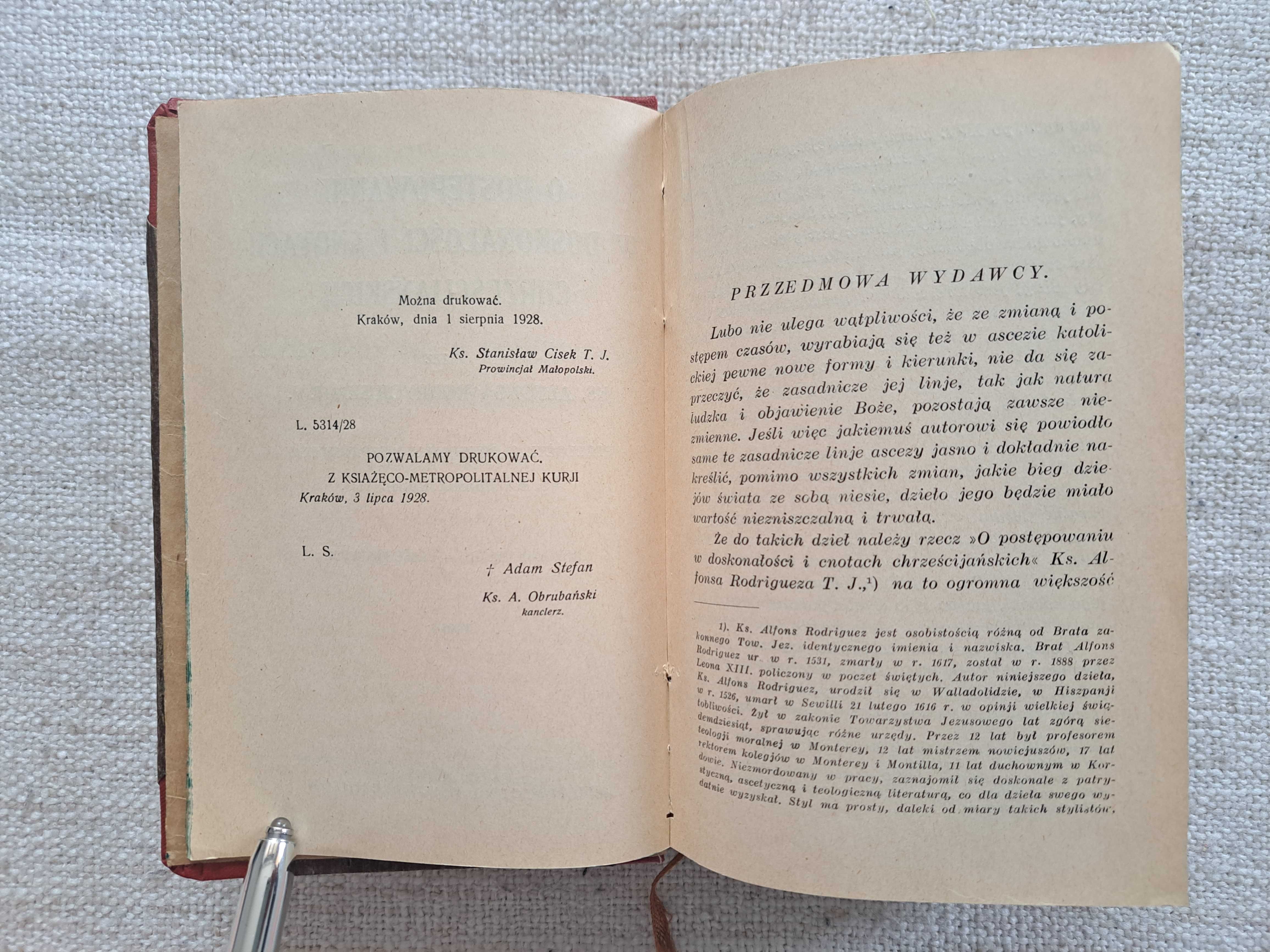 1928 rok. O Postępowaniu w Doskonałości i Cnotach Chrześcijańskich