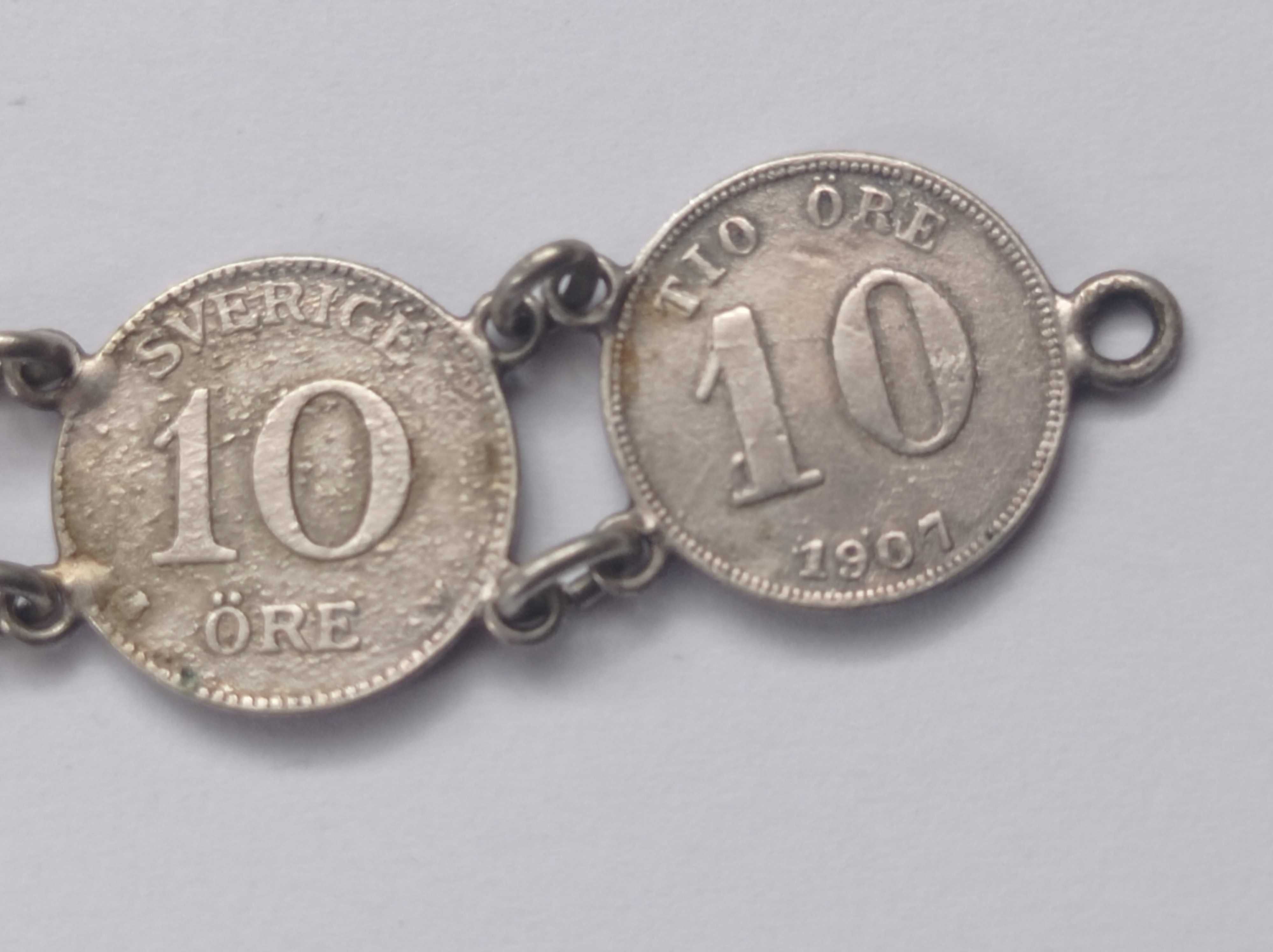 Stare monety - Szwecja - 1898 - 1920 - bransoletka