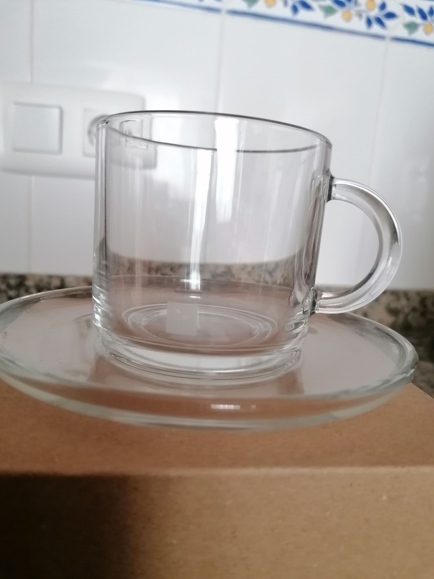 Chávena lungo com pires