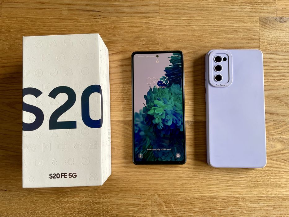 Niebieski Samsung S20 fe 5G cloud navy / komplet + szkło