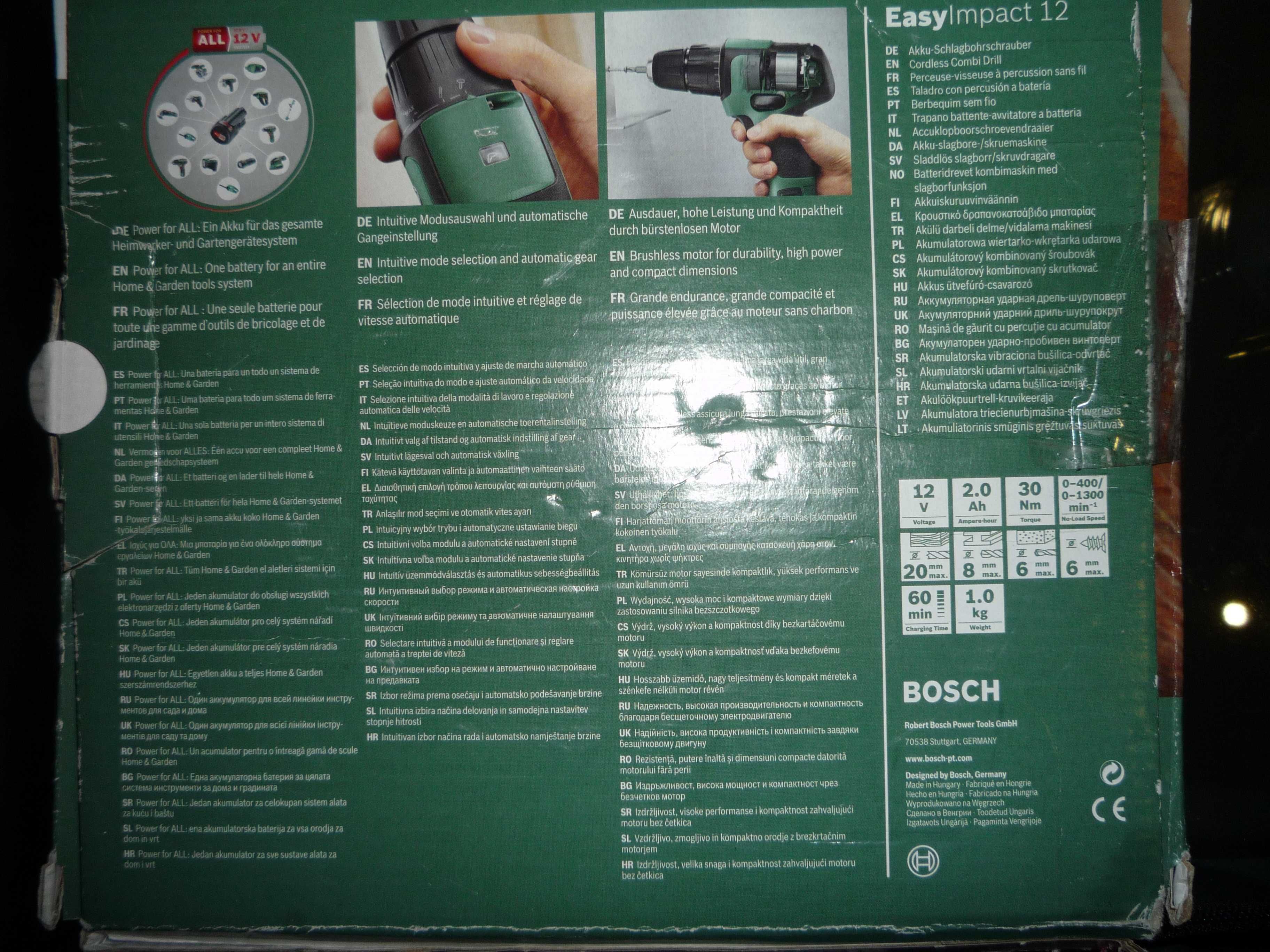 Wiertarko-wkrętarka udar. BOSCH EasyImpact12  2,0Ah