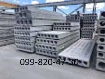 Плити перекриття бетонні , панелі ПК , асортимент