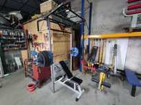 Klatka rack stojak drążek gryf olimpijski 117kg bumper Ławka ławeczka