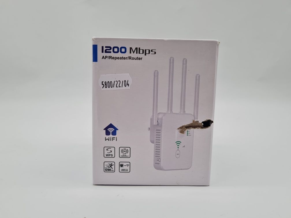 Wzmacniacz sygnału Wi-Fi 1200 Mbit/s z portem LAN/WAN 5GHz/2,4GHz