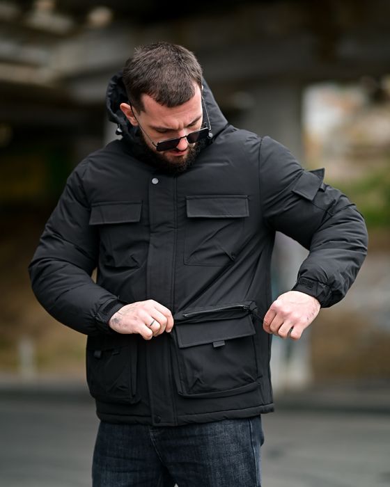 Чоловіча зимова куртка чорна, зимняя куртка мужская черная