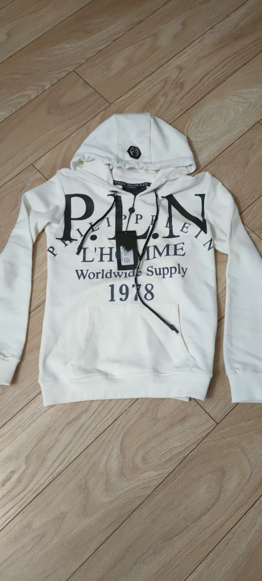 Bluza z kapturem biała S Philipp Plein