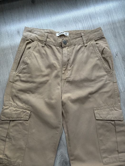 Beżowe spodnie cargo