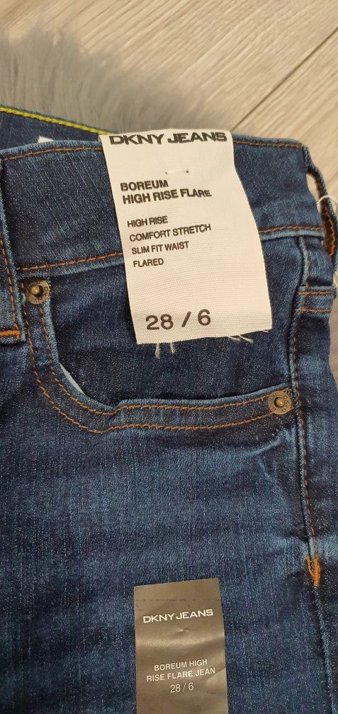 Spodnie jeans dkny jeansy dżinsy Rozmiar 28 dzwony nowe rozszerzane