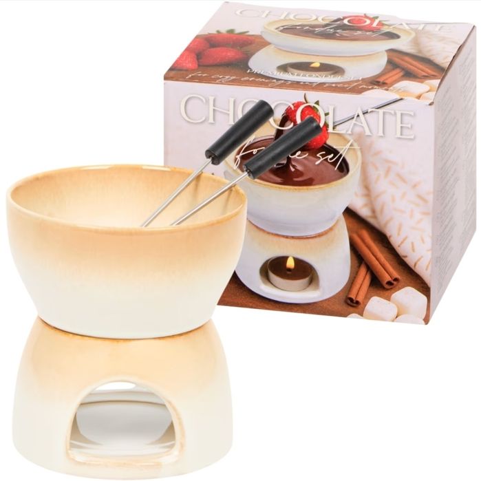 Zestaw do fondue kubek z 2 widelczykami viral gorąca czekolada płynna