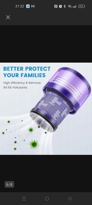 Bateria ASUNCELL 3900 mAh do Dyson V11 SV14 z filtrem i akcesoriami