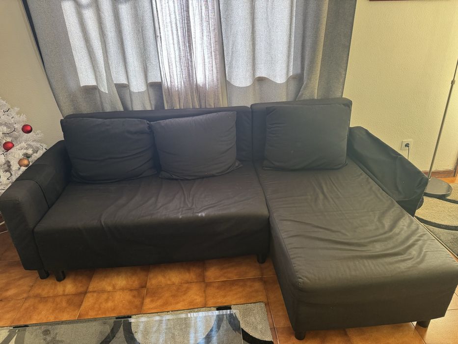 sofá cama com chaise loungue
