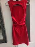 Czerwona mini sukienka bez pleców krótka elegancka 34 36