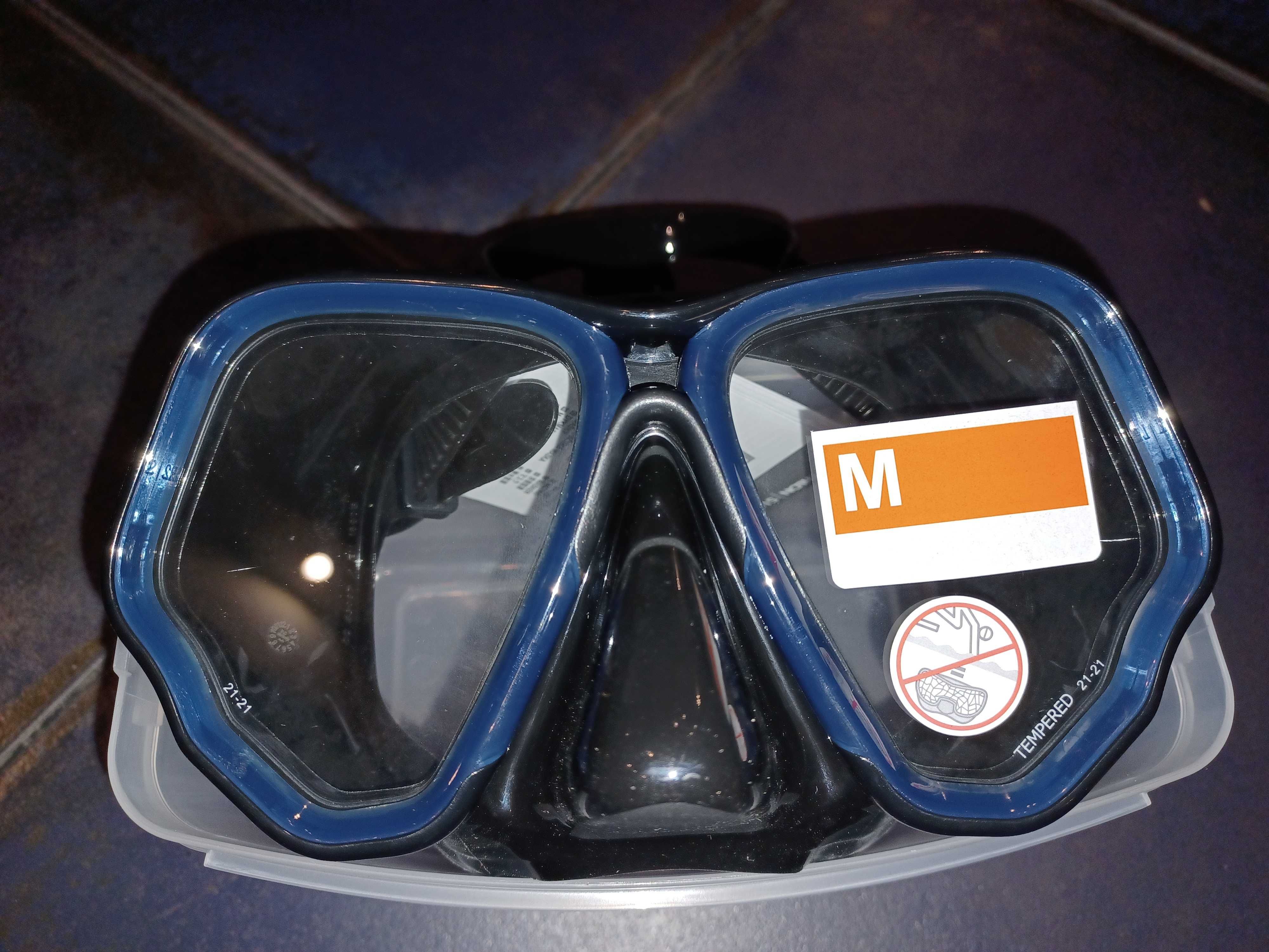Maska do nurkowania Subea 500 Dual niebieska. Rozmiar M - Nowa