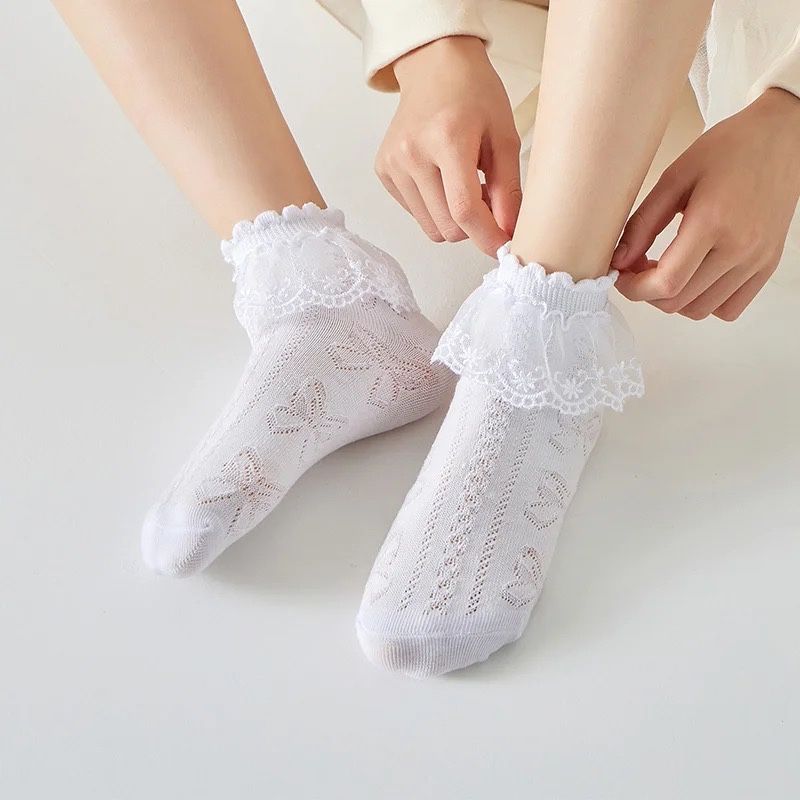 Шкарпетки з мереживом, дитячі шкарпетки, носки з кружевом для дівчинки