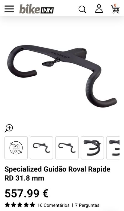 Specialized Guidão Roval Rapide RD 31.8 mm