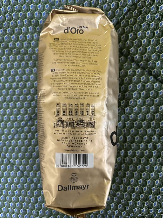 Кофе в зернах Dallmayr Crema d'Oro 1 кг Германия