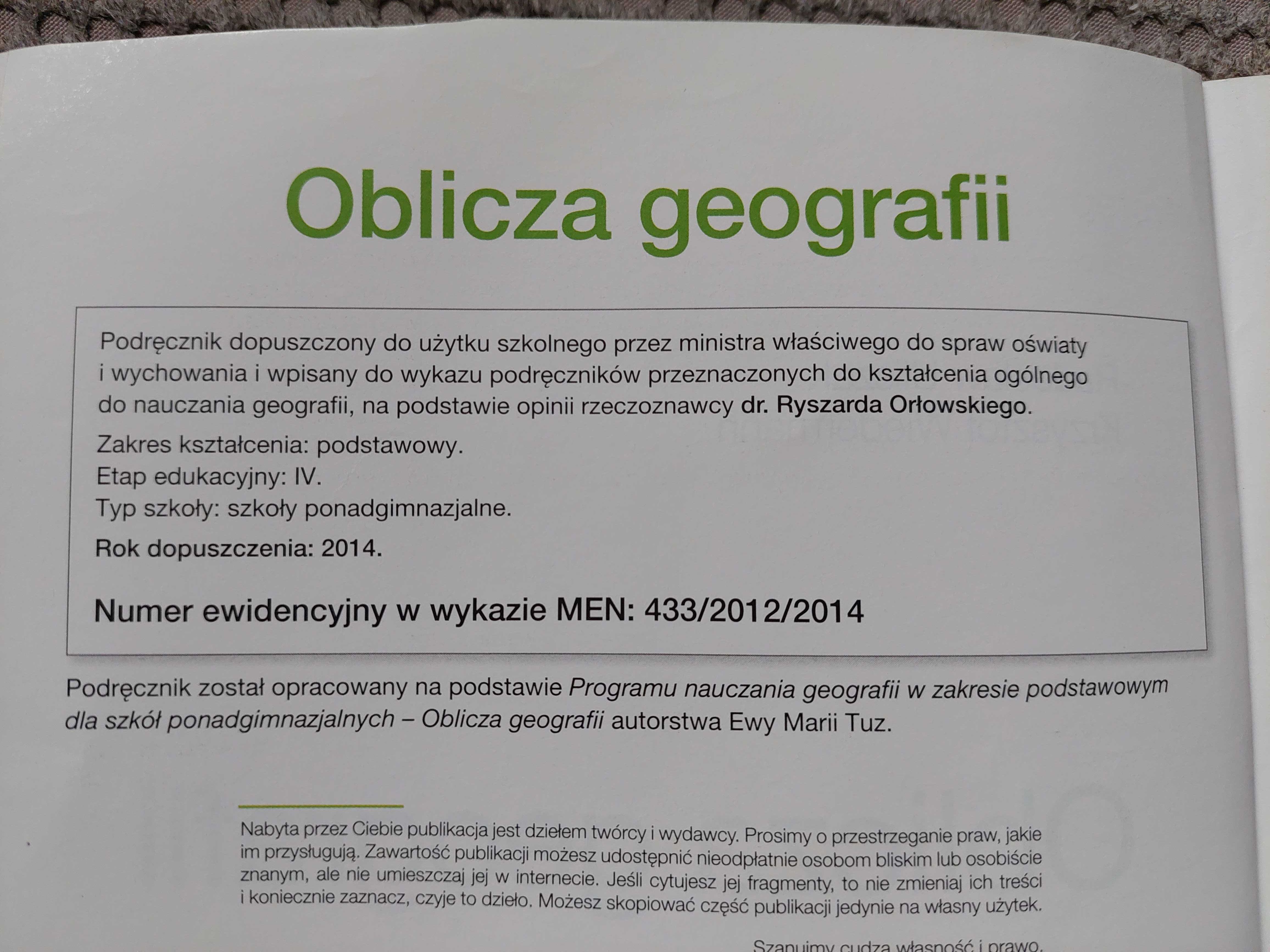 "Oblicza geografii" zakres podstawowy