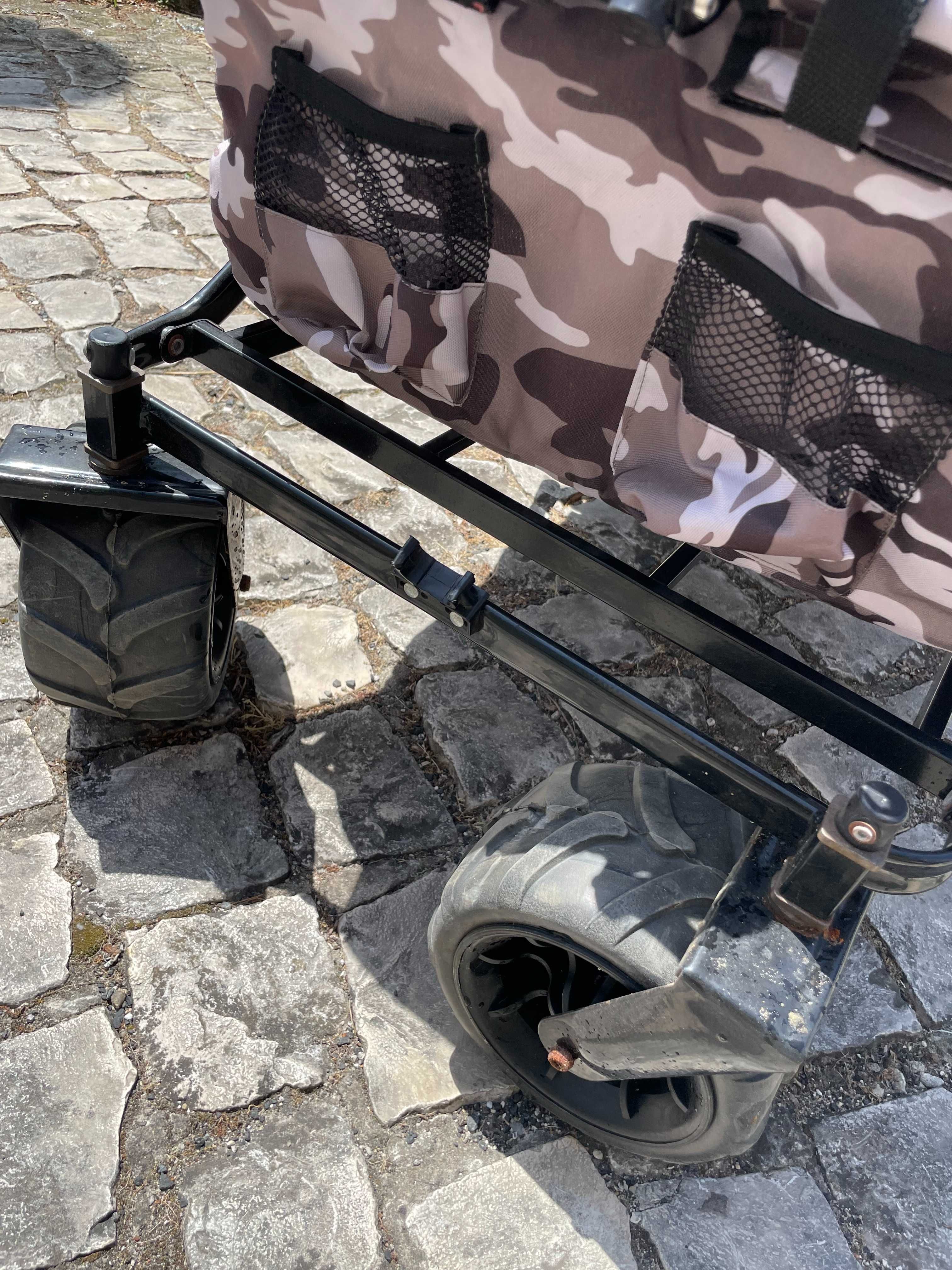 Carrinho/Trolley/Buggy de puxar - rodas grandes, dobrável, camuflado.