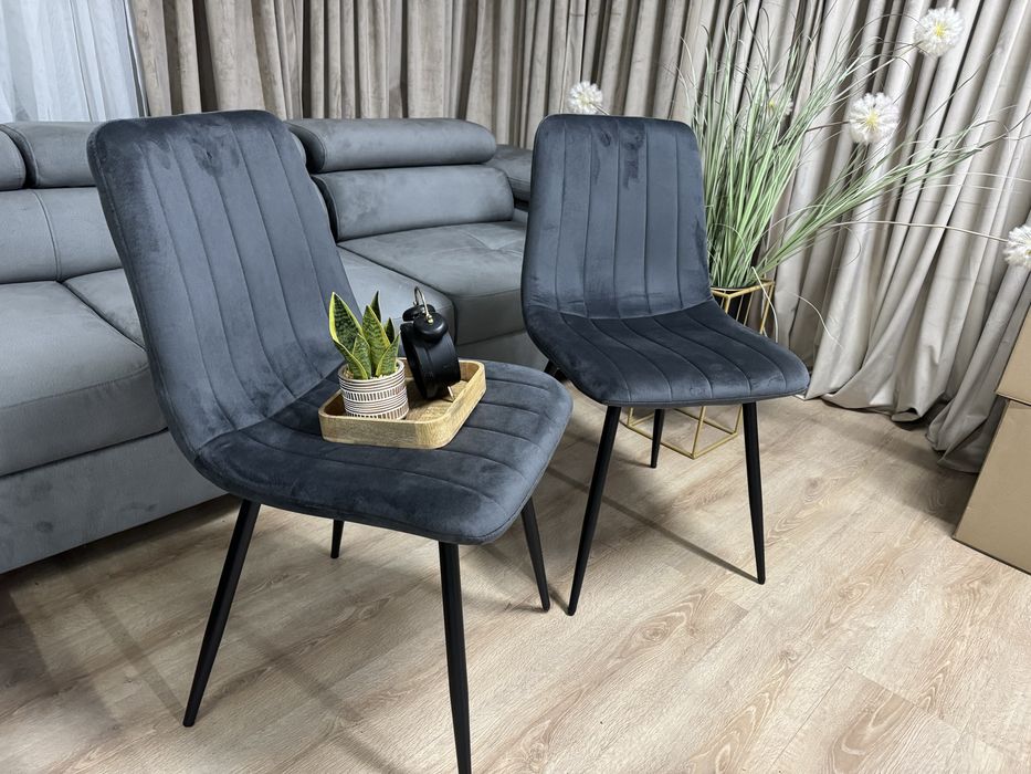 Nowe Krzesło Tapicerowane Welur Velvet Meble Do Domu Jadalni Kuchni