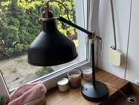 Lampa biurkowa czarna, metalowa, styl loft, regulowana, Ikea