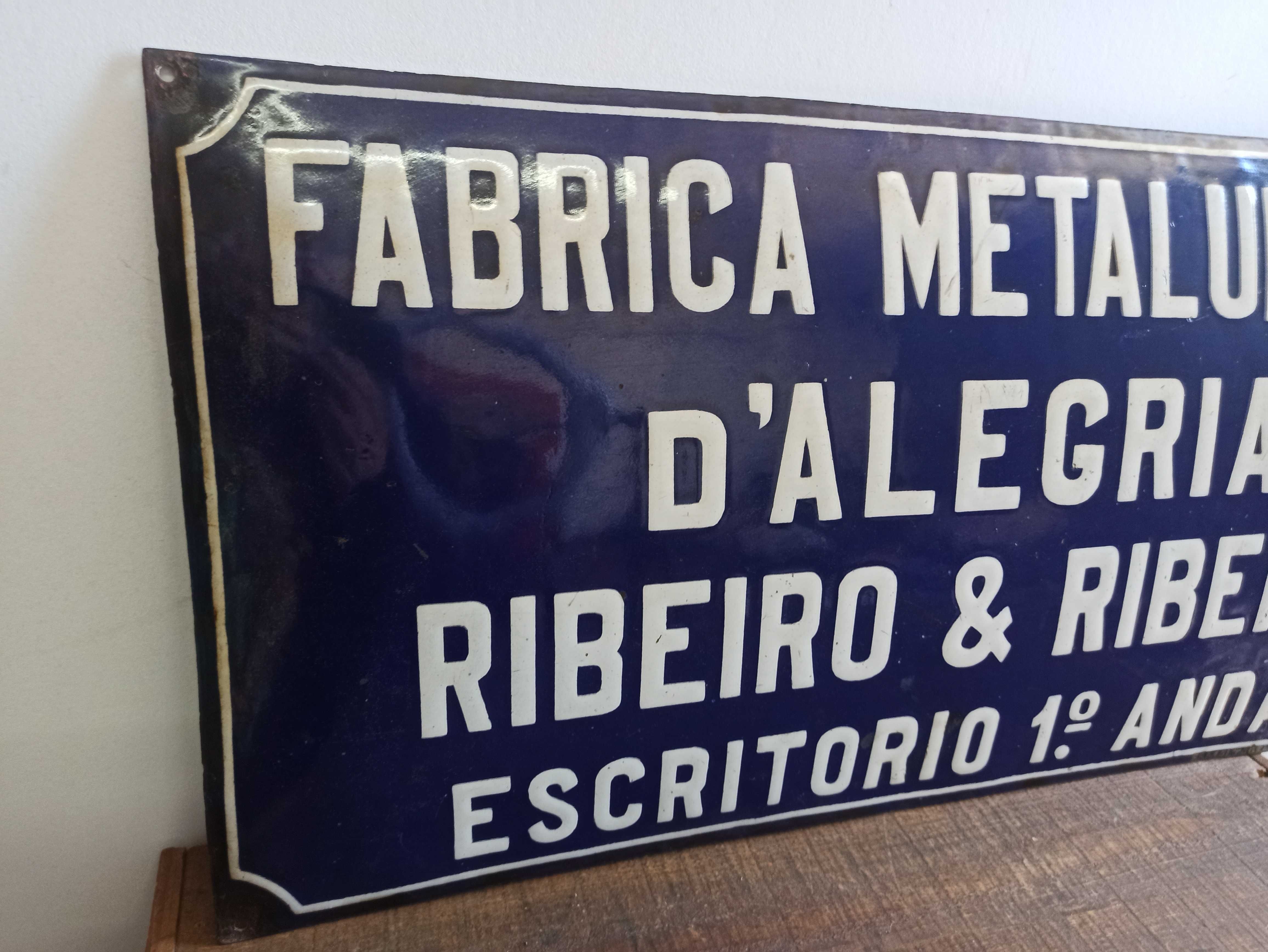 Placa Esmaltada Fabrica Metalúrgica D'Alegria