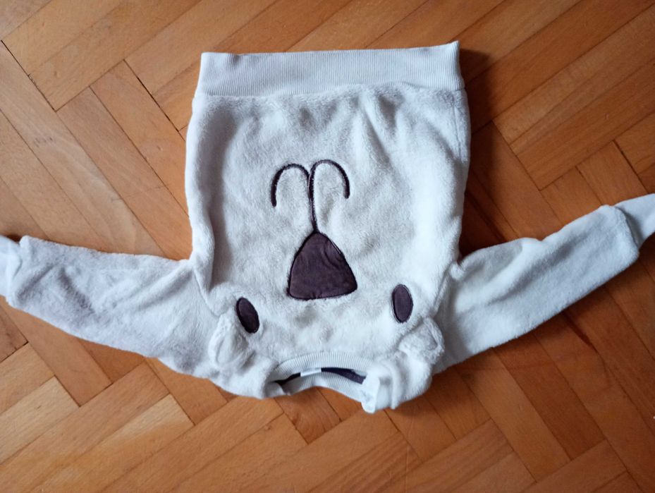 Bluzy ciepłe zimowe ocieplane miś panda 2 sztuki rozm. 74