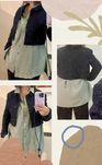 Blazer curto casaco globe azul mesclado T36