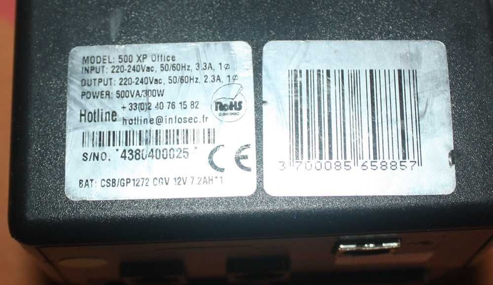 Продам UPS. ДБЖ. ИБП. Infosec xp Office 500. 500ВА 300Вт