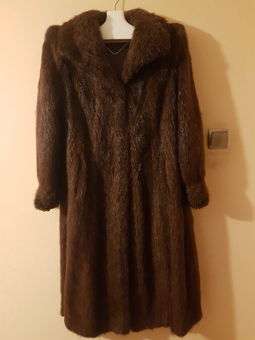 Futro z nutrii naturalne kolor brąz lśniący