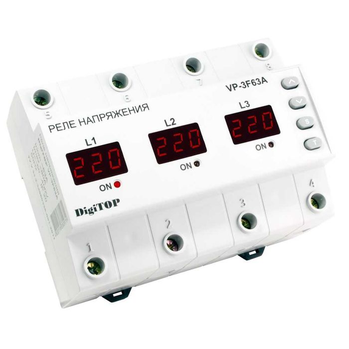 Реле напруги 16A 32A 40A 63A Захист від перепадів напруги VP-40A M3R